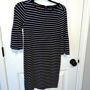 White House Black Market Navy and white striped dress.